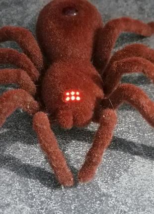 Игрушечный паук тарантул на радиоуправлении, ползает, светятся глаза3 фото