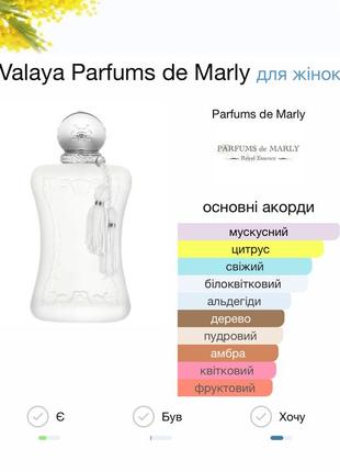 Parfums de marly valaya новинка 2023 року розпив2 фото