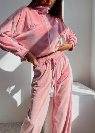 Спортивний велюровий костюм барбі