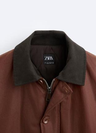 Куртка коричнева з вощеним ефектом zara new7 фото