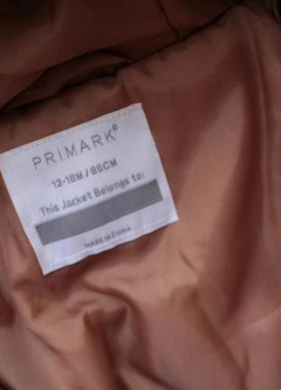 Хутряна демісезонна куртка з капюшоном primark на дівчинку 12-18 міс4 фото