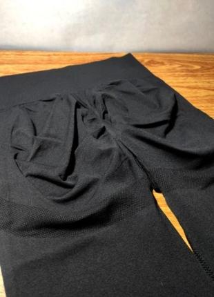 Черный женский спортивный костюм комплект топ и лосины4 фото