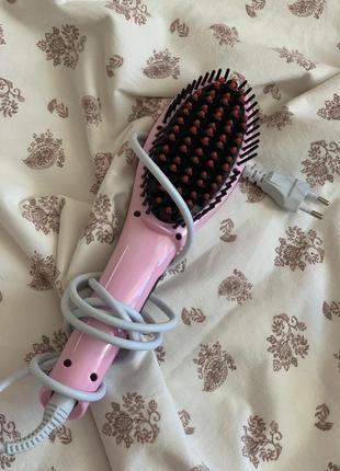 Расческа для выпрямления волос fast hair straightener, электрический выпрямитель2 фото