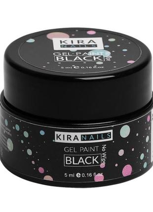 Гель-фарба kira nails no wipe, black, 5 мл