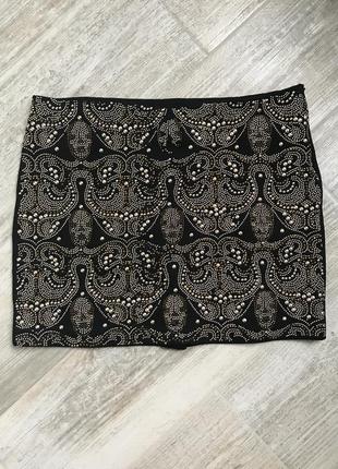 Бандажная мини юбка с клепками philipp plein