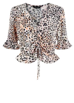 Блуза в леопардовий принт батал