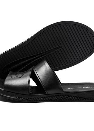 Мужские кожаные  летние шлепанцы-сланцы under Microg armour