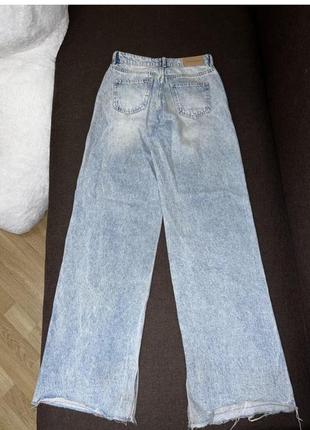 Широкі довги джинси calliope сині з розрізами палаццо4 фото