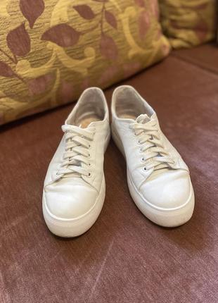 Шкіряні кеди (кросівки) білого кольору