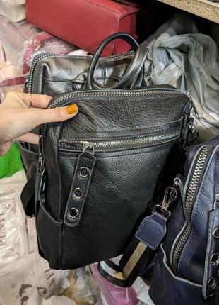 Сумка-рюкзак із натуральної шкіри5 фото
