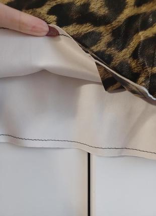 Міні юбка леопард еко шкіра на змійці кільце milirud4 фото