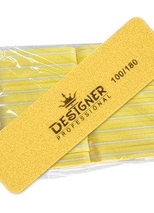 Мини баф прямоугольник designer 90*26 мм 100/180 желтый (20 шт)