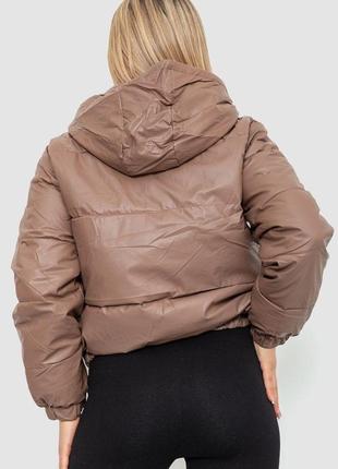 Куртка женская демисезонная экокожа, цвет мокко, 214r7294 фото