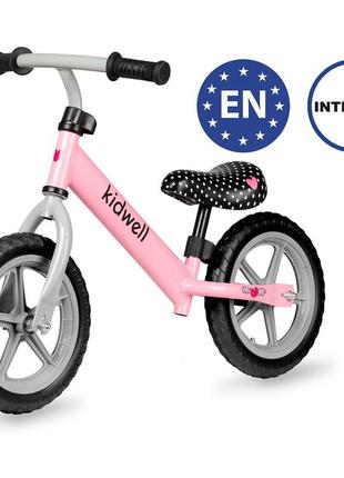 Дитячий біговел - велосипед kidwell rebel для дівчинки 3-4 роки. біговел для дівчинки.  рожевий1 фото