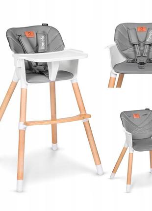 Дитячій стільчик для годування lionelo koen grey stone | стілець для годування дитини