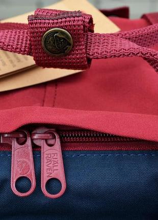 Бордовый с синим рюкзак kanken classic унисекс6 фото