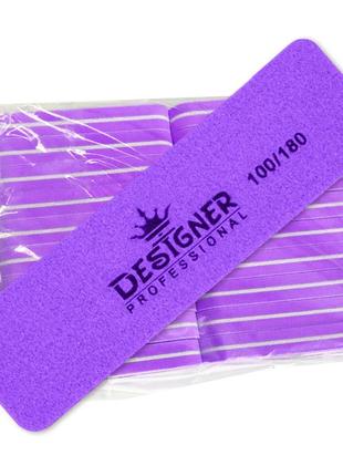 Мини баф прямоугольник designer 90*26 мм 100/180 фиолетовый (20 шт)