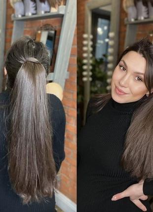 Хвост шиньон натуральный парик перука wig
