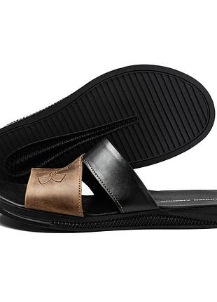 Мужские кожаные  летние шлепанцы-сланцы under Microg armour