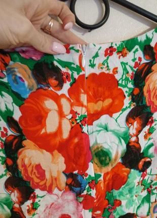 Легка сукня у квіти плаття міді  квіткове бавовна6 фото