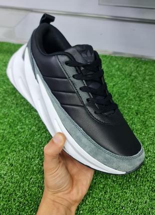 Мужские черные кроссовки adidas sharks кожа 41-46 размер f338572 фото