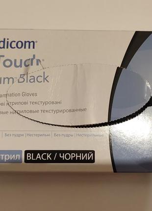 Рукавички нітрилові щільні чорні medicom s1 фото