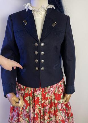 Австрія тірольський вінтажний вовняний теплий кардиган жакет піджак блейзер з вовни louden h.moser3 фото