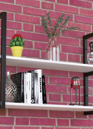 Полка pl-2-16 loft design белый 92 см черный