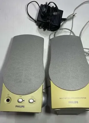 Колонки, акустическая система philips, для пк, компактные, сост. отличное!