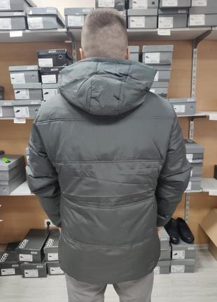 Мужская зимняя куртка пуховик с термоподкладкой, серый5 фото