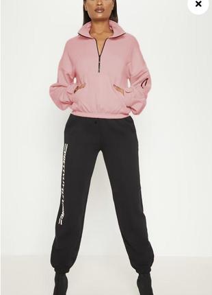 Темно-рожевий великий светр на блискавці спереду1 фото