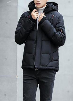 Мужская зимняя спортивная куртка пуховик jeep, черная