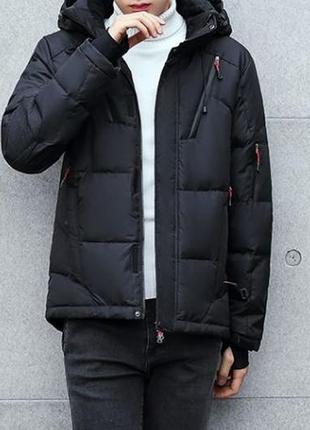 Мужская зимняя спортивная куртка пуховик jeep, черная