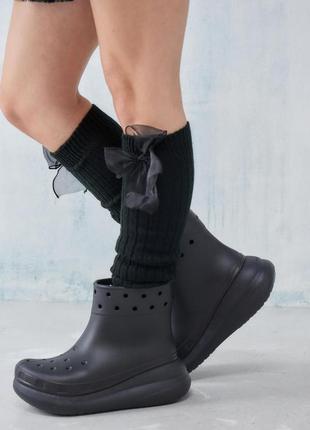 Крокс краш чоботи гумові жіночі чорні crocs crush rain boot black2 фото