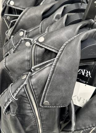 Zara шкіряна байкерська куртка жіноча sale2 фото