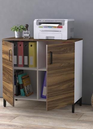 Тумба офисная приставная lt-900-830 белая орех модена. тумбочка для дома и офиса