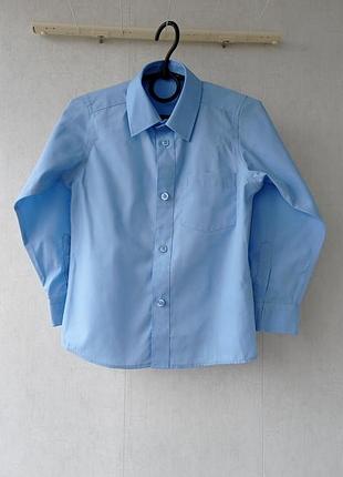 Рубашка голубая с длинным рукавом tu 4 года 104 см