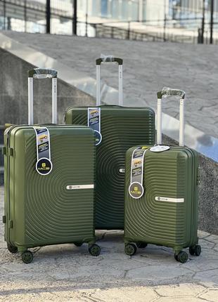 3 шт комплект полипропилен mcs  чемодан дорожный  на колесах турция 4 колеса