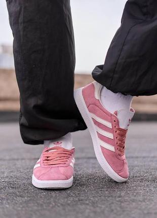 Кроссовки adidas gazelle pink (розови адидас)7 фото
