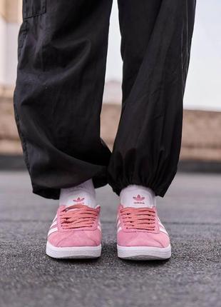 Кроссовки adidas gazelle pink (розови адидас)6 фото