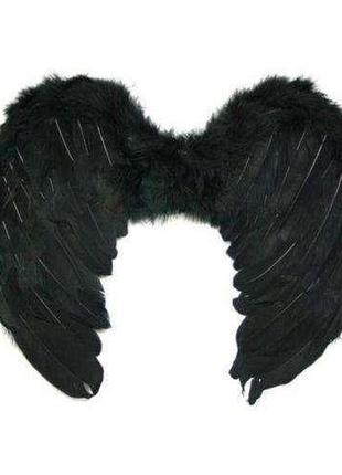 Крила ангела карнавальні маленькі 45х35см чорні1 фото