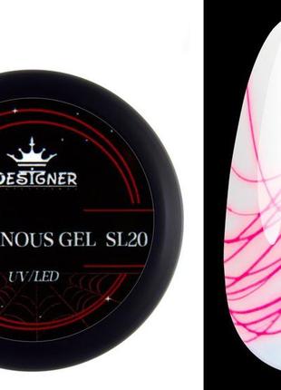 Люмінесцентна гель-павутинка designer luminous spider gel 8 мл, sl-20 (червоний)