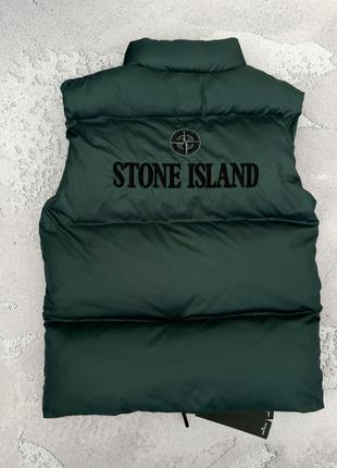 Мужская жилетка stone island весенняя осенняя безрукавка спортивная стон айленд серая7 фото