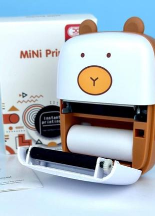 Портативний дитячий принтер із термодруком ведмедик4 фото