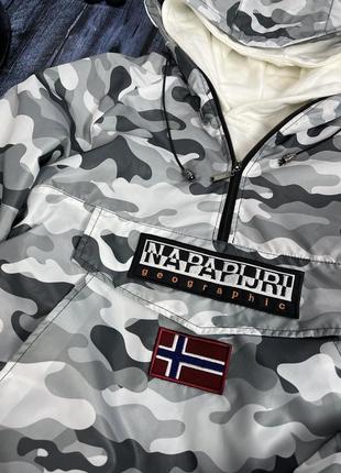 Модный анорак napapijri | мужская ветрозащитная куртка | камуфляжный анорак серого цвета