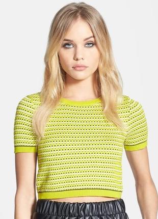 Брендовая укороченная вязаная футболка "topshop". размер uk16/eur44.