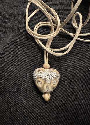 Керамічна підвіска-серце2 фото