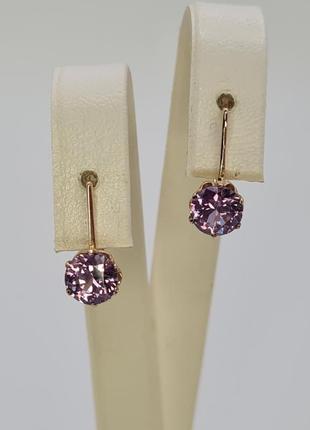 Золоті сережки з олександритом