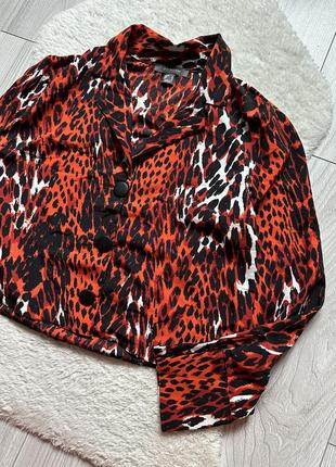 Блуза леопардовий принт на ґудзиках рубашка2 фото
