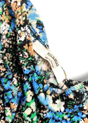Сукня жіноча коротка трапеція в квітковий принт від бренду pull bear s6 фото